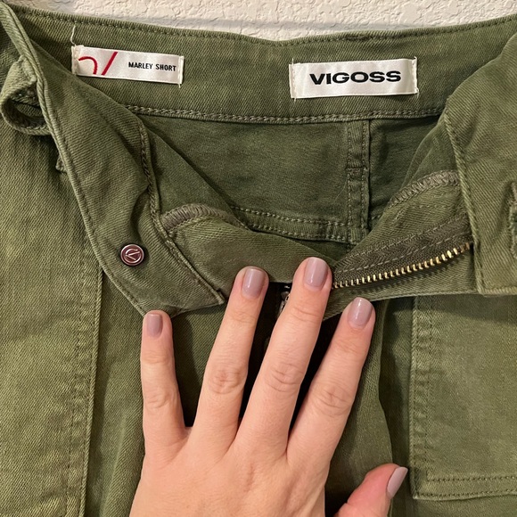 Olive Green Vigoss Jean Shorts - Picture 5 of 6
